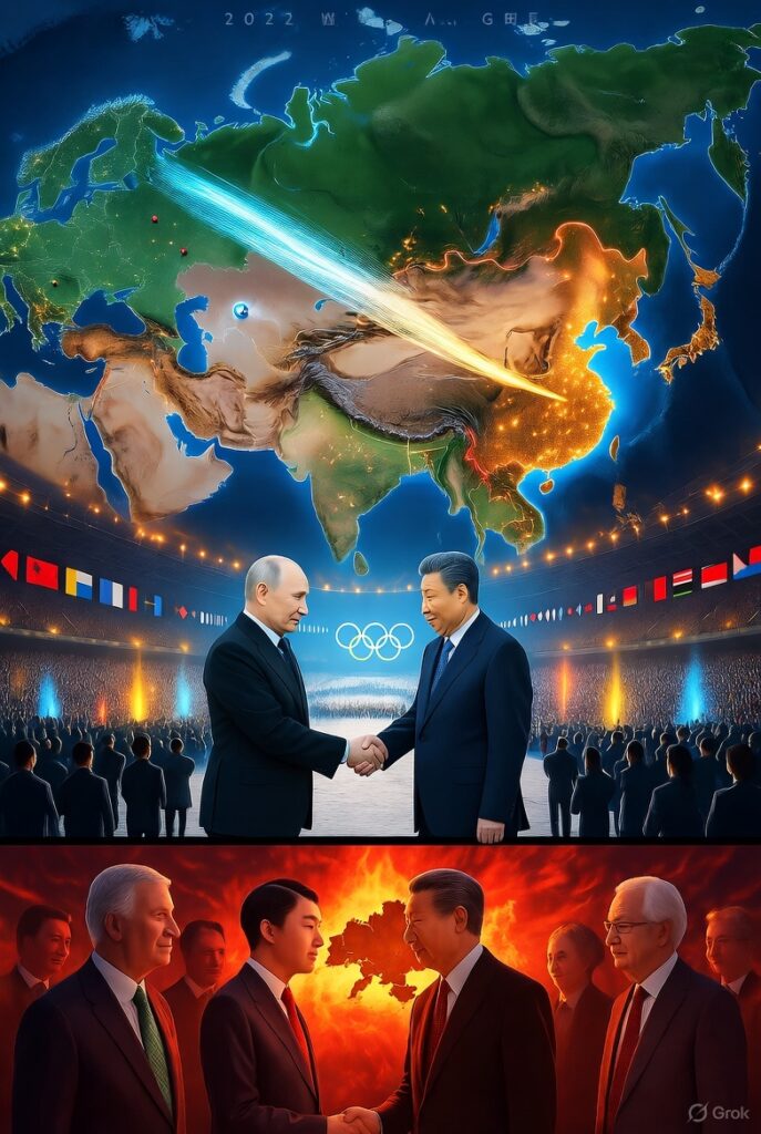 北京冬季五輪開会式。
プーチンと習近平は“無制限の友好”を宣言